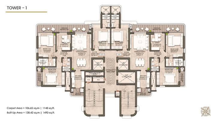 CRC Maesta 4 BHK Floor Plan