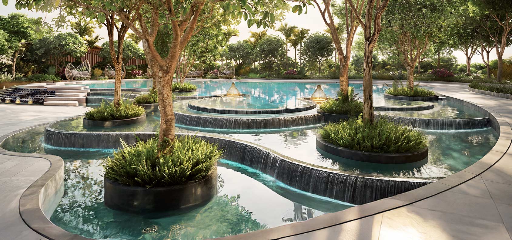 Pool Cascade at Smartworld Residences by ELIE SAAB